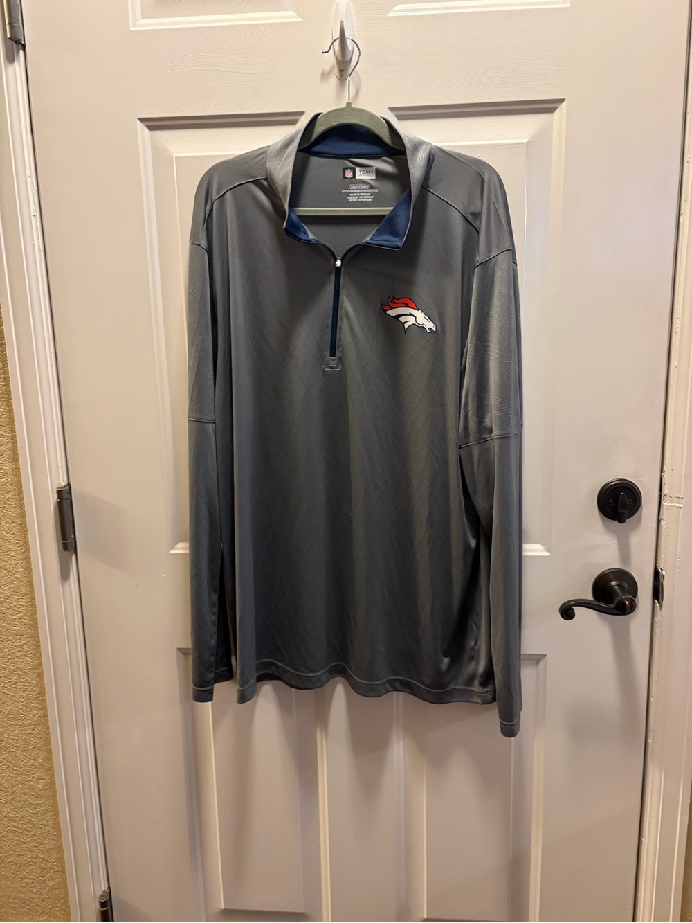 NFL Gray Denver Broncos Quarter-Zip Pullover with Logo